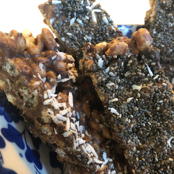 Quick and easy Coconut and Chia seed cereal bars