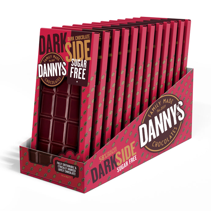 DANNY'S CHOCOLATES - Dark Side SUGAR FREE SRP - 80g bar - DANNY'S CHOCOLATES