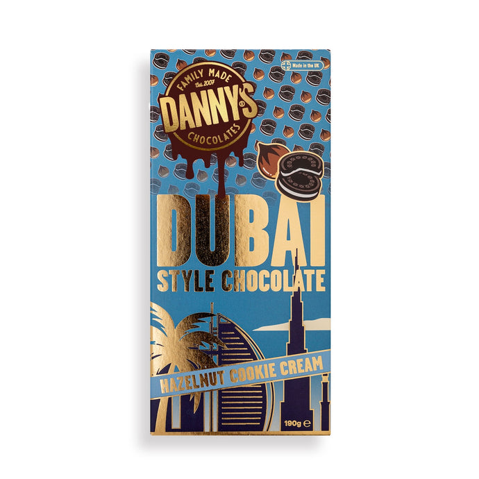DANNY'S DUBAI STYLE CHOCOLATE - HAZELNUT COOKIE CREAM 190g - DANNY'S CHOCOLATES