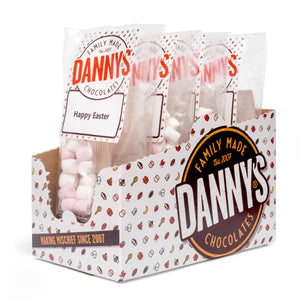 DANNY'S CHOCOLATES - Easter Mini Eggs Hot Chocolate Spoon & Marshmallows Bundle - 4 x 50g Spoons - DANNY'S CHOCOLATES
