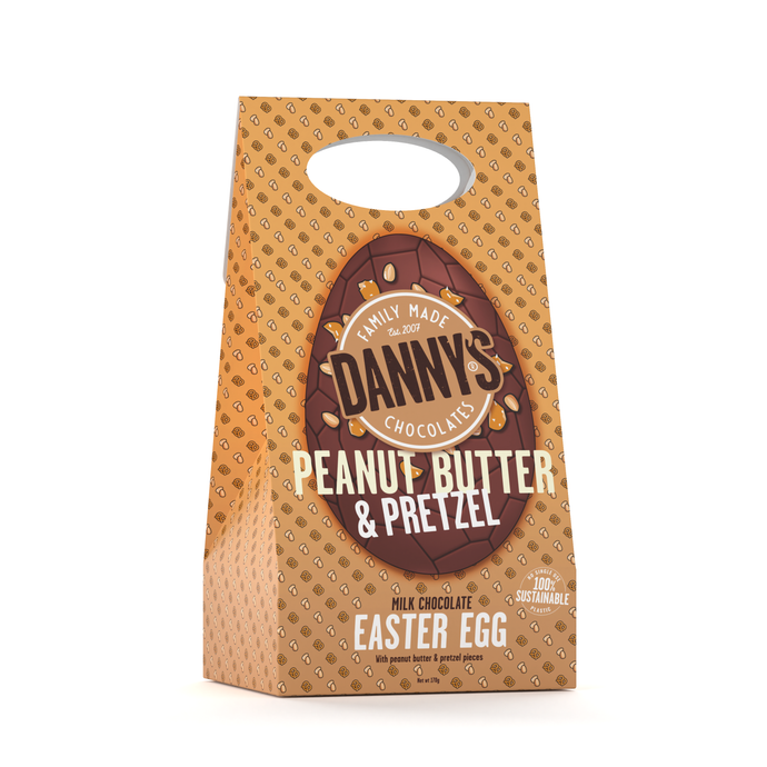Peanut Butter & Pretzel Mighty Milk Chocolate Easter Egg 170g - DANNY'S CHOCOLATES