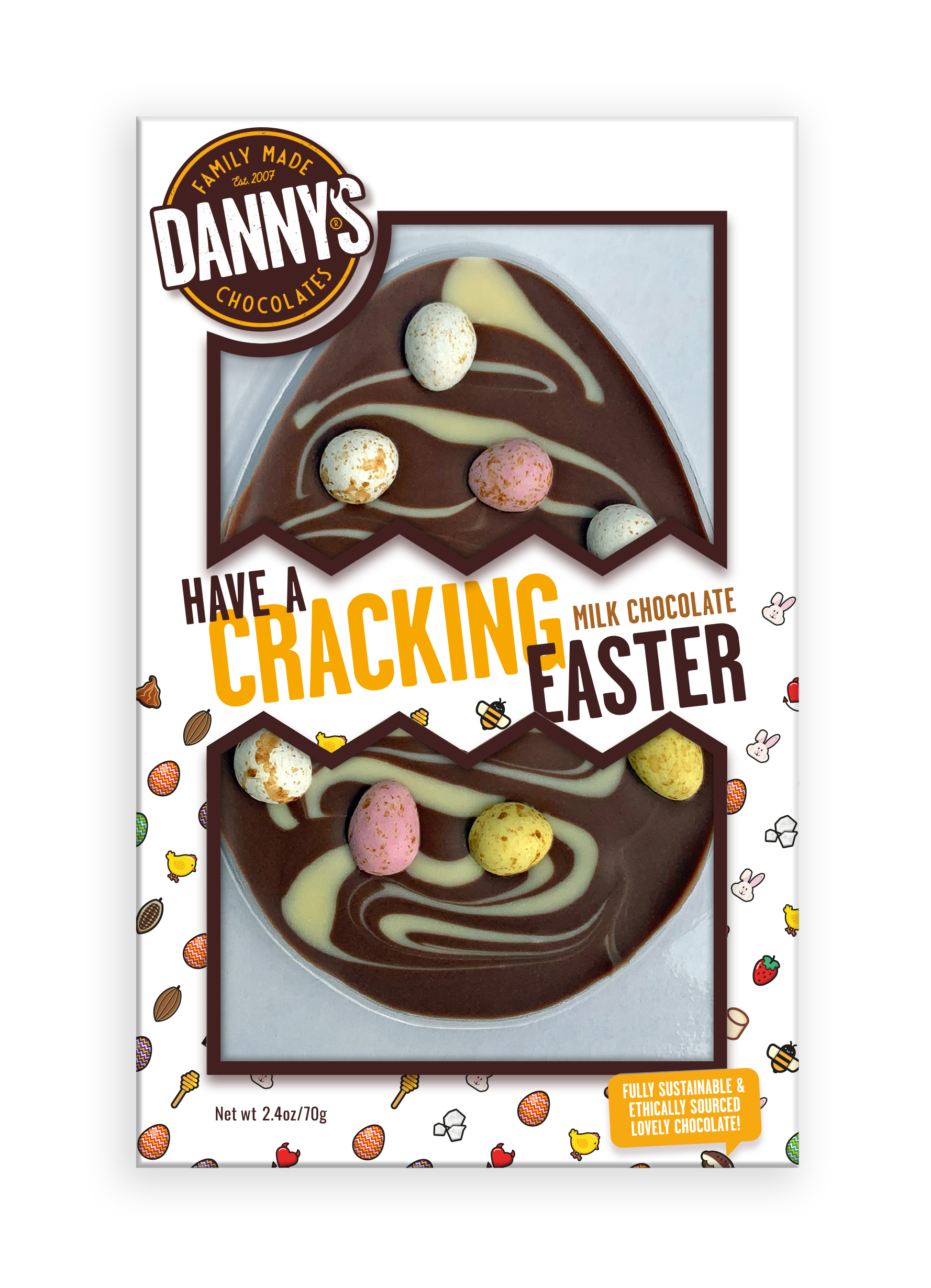 Flat Pack Easter Egg Bar Bundle 2 x 70g - DANNY'S CHOCOLATES