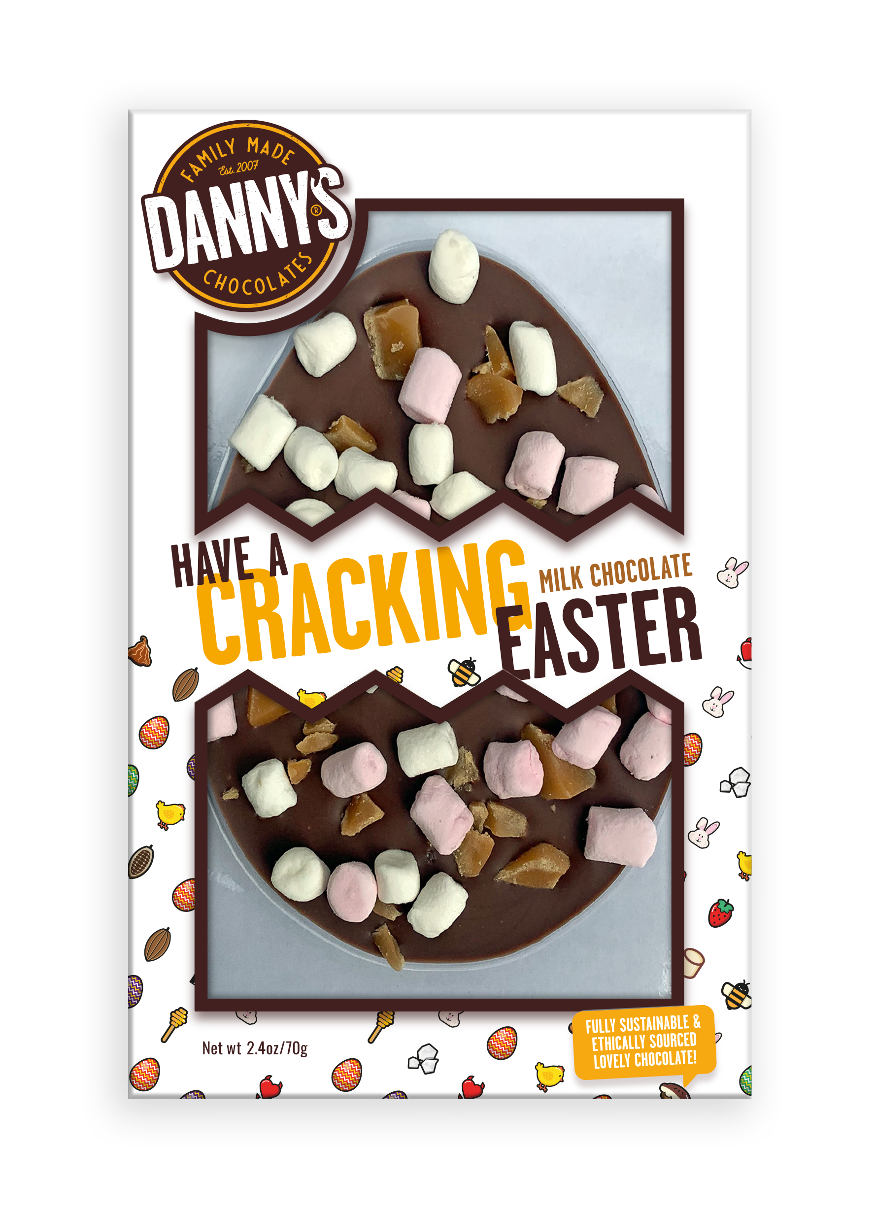 Flat Pack Easter Egg Bar Bundle 2 x 70g - DANNY'S CHOCOLATES