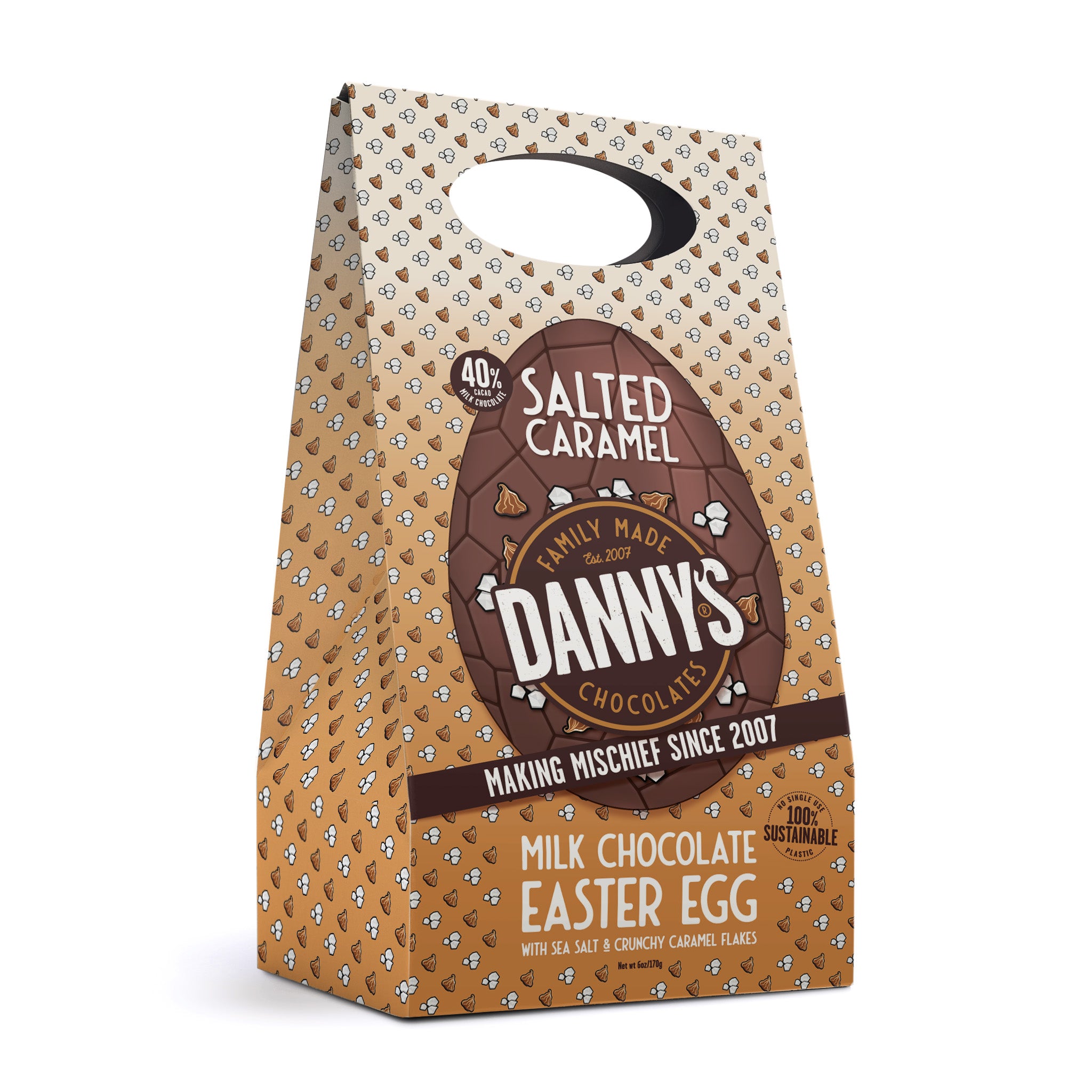 Salted Caramel Mighty Milk Chocolate Easter Egg 170g - DANNY'S Chocolates